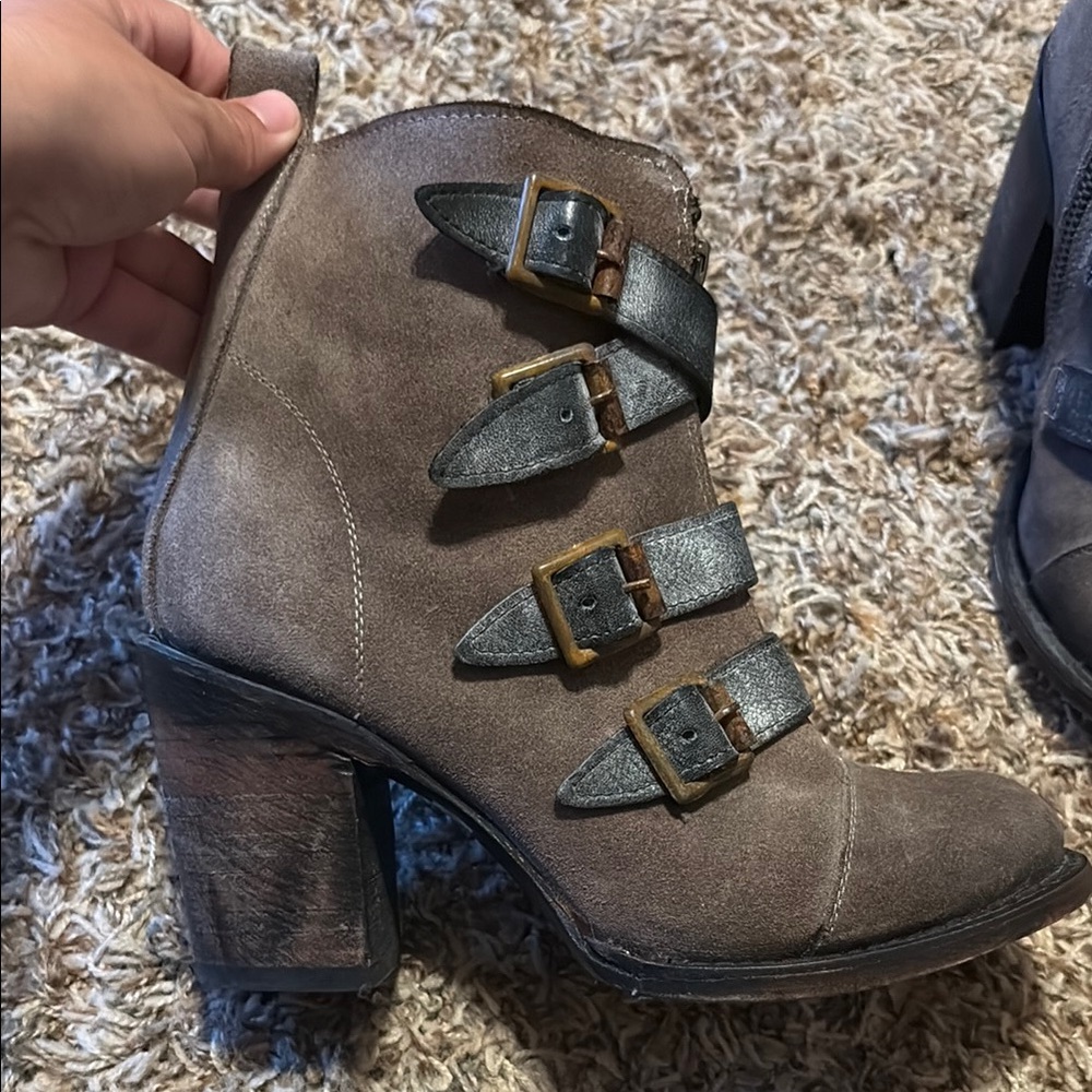 Freebird by Steven Brown and Black Buckle Ankle Boots